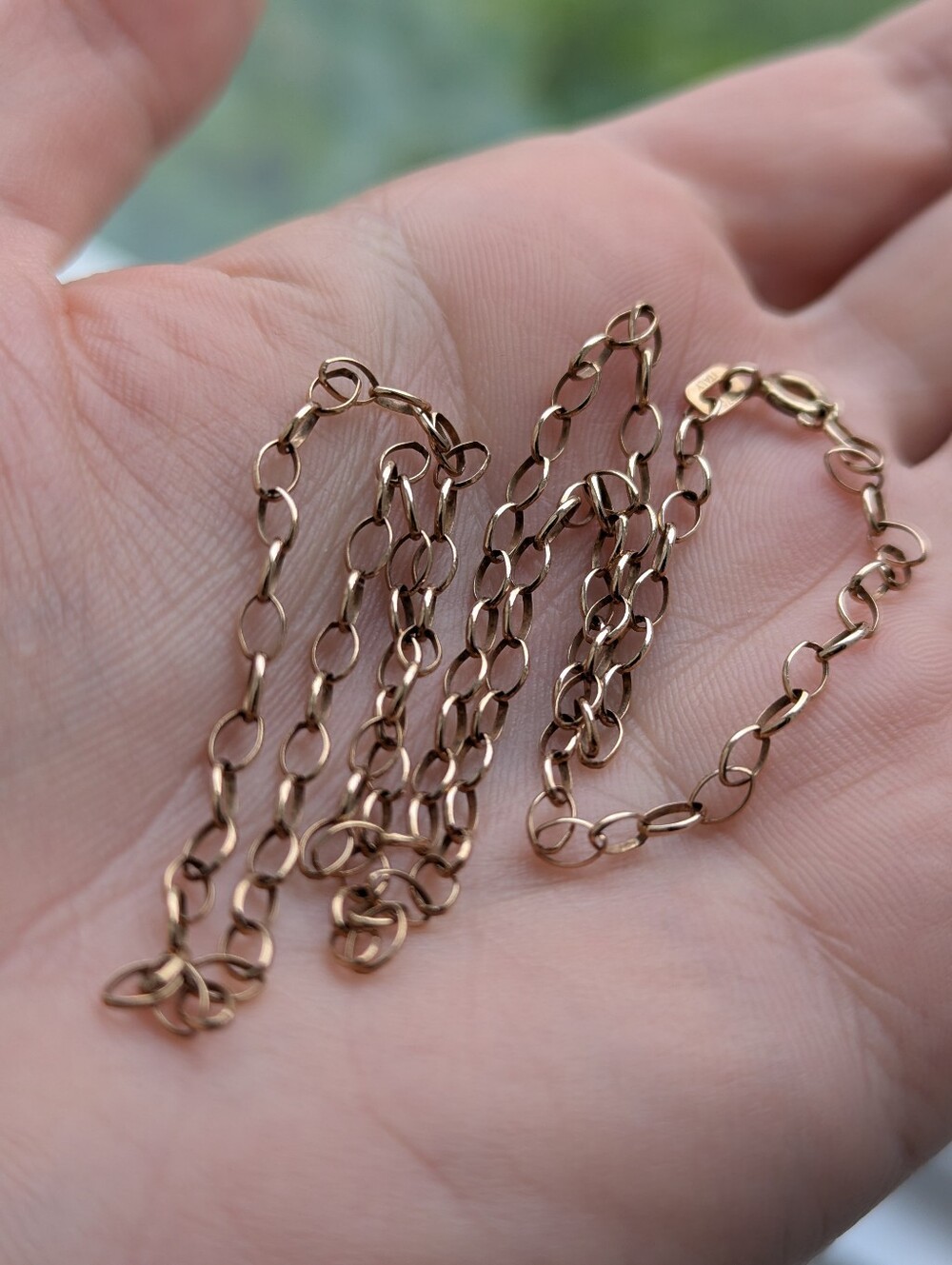 Solid 9K Gold Link Chain Necklace